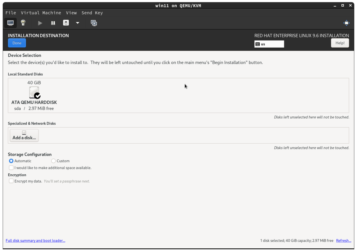 Select your disks to install 