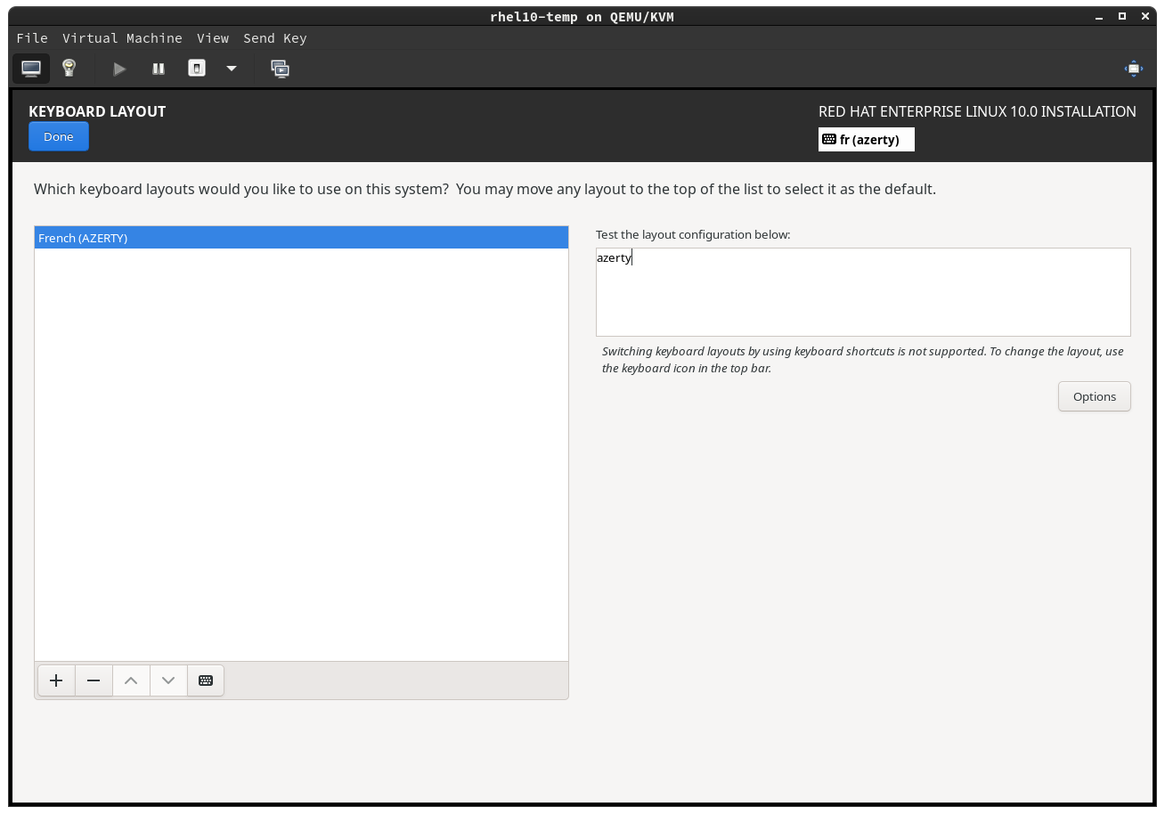 Test the new keyboard configuration for 