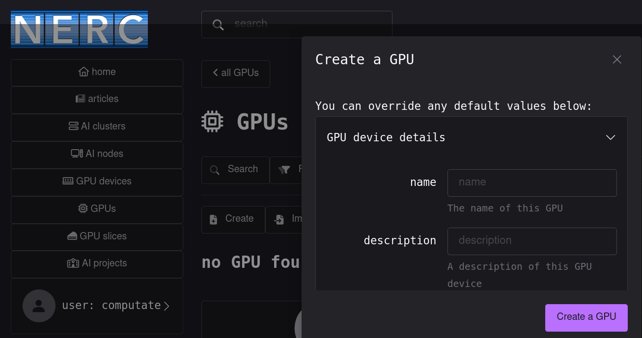 Custom data-driven website for managing GPU device data
